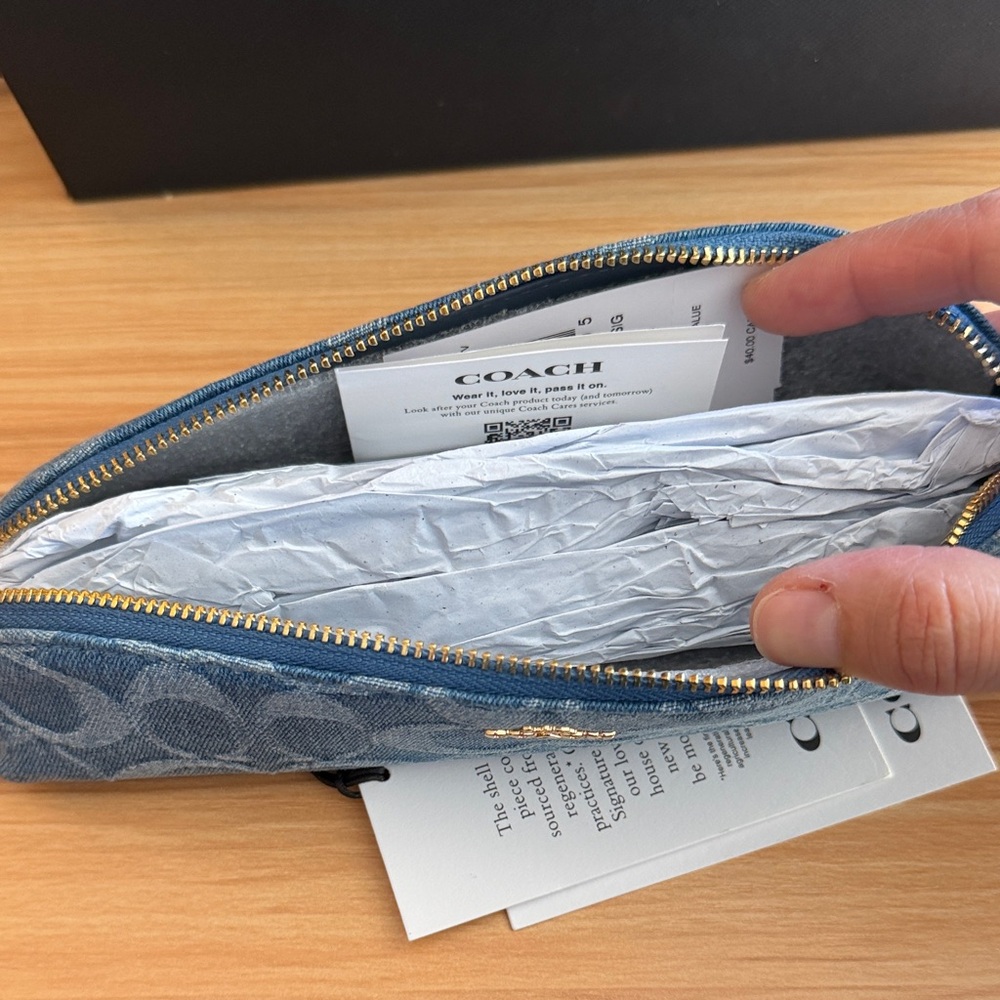 Coach Pencil Case in signature denim - Picture 3 of 3